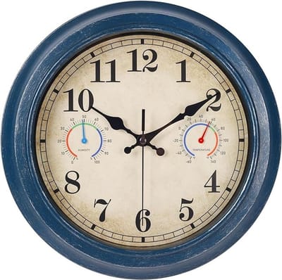 12 inch Buitenklok met Thermometer en Hygrometer - Waterdicht voor Tuin en Terras