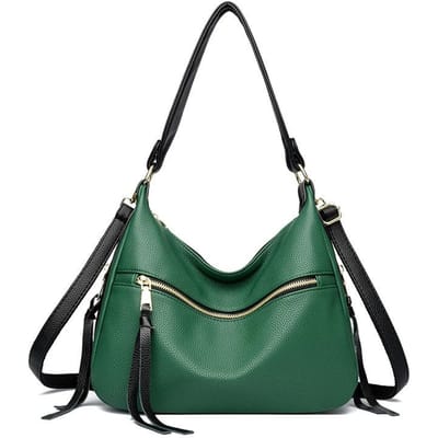 Lui Stijl One shoulder Crossbody Tas voor Moeder High-end Kleurafstemming Halvemaan Motorfiets Tas black
