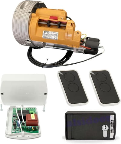 Roldeur Automatiseringsset - Metalen Deur Kit - Commerciële Deuren - Tot 180 kg - Aluminium - Geel