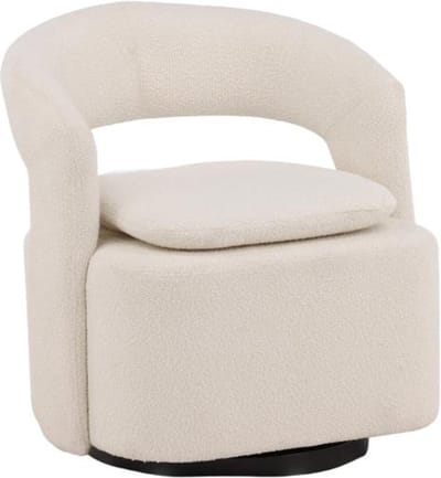Svea - Teno draaibare fauteuil - boucle - wit