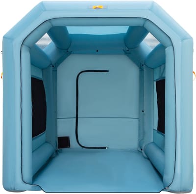 Draagbare opblaasbare spuitcabine, 13 x 8 x 8 ft spuittent met luchtfiltering en dubbele blowers, verbeterde opblaasbare spuittent voor het spuiten van auto's en motorfietsen