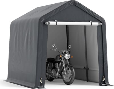 Garagetent - Opbergtent Schuur - Buiten Opslag - Weerbestendig Frame - 240x195x214 cm - Donkergrijs