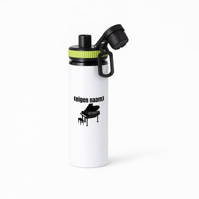 Hacebo® - piano met eigen naam waterfles met draaidop groen - Piano - muziek liefhebbers - iemand die houdt van piano spelen - verjaardag - cadeau - kado - water fles - 850ML