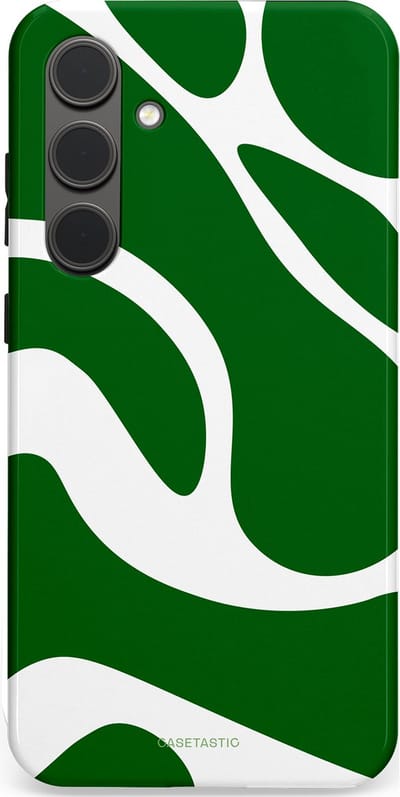 Casetastic Hoesje Geschikt voor Samsung S24 Plus - Stijlvolle Beschermende Duo-layer Case - Groene Golven