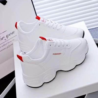 Nieuwe Leren Ademende Witte Schoenen voor Dames In Herfst Koreaanse Stijl Veelzijdige Casual Schoenen Zachte Zool Sport Hardloopschoenen 40 white