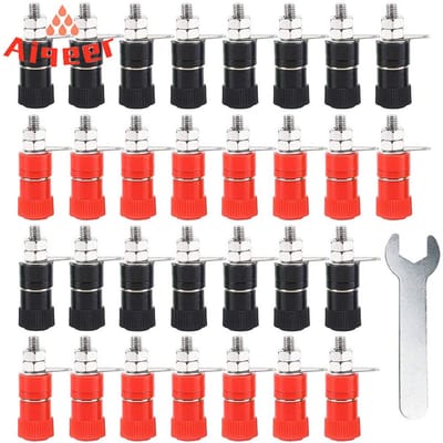 30 Stuks 4 mm Banaanstekkers voor Luidsprekers en Binding Post-Terminals