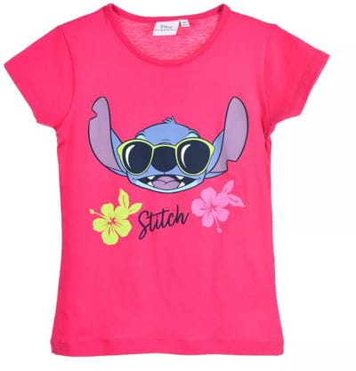 Disney - Lilo & Stitch - T-shirt - Kleur Fushia. Maat 92/98 cm - 2/3 jaar.