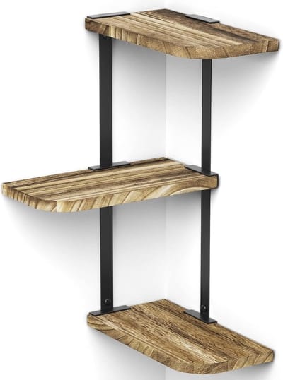 Rustieke Industriële Houten Plank Wandmontage - Hoekrek Display Decor - Hoekplank - Zwevende Wandplank - Organizer voor Slaapkamer Keuken Badkamer