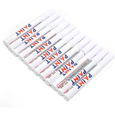 12 Pièces Stylo Peinture Blanc Marqueur Acrylique Marquage Permanent Encre Opaque Outils de Peinture white