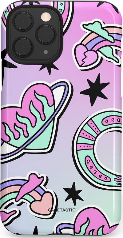 Casetastic Hoesje Geschikt voor Apple iPhone 11 Pro - Stijlvolle Beschermende Duo-layer Case - Paarse Droomwereld