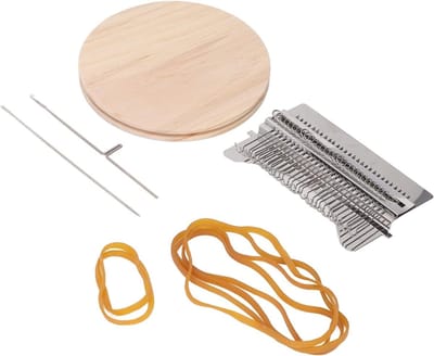 Mini Weefmachine met 28 Haakjes - Houten Handgemaakte Weefgereedschap voor Jeans, Sokken en Kleding Reparatie, DIY Weefprojecten