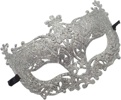 Jumada's - Venetiaans masker - Maskerade - Oogmasker - Gemaskerd bal - Glitter - Zilver