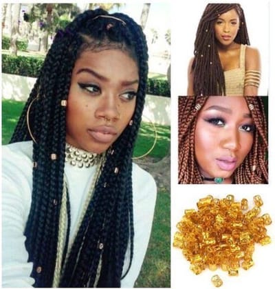 Akyol - Beads for braids – Kralen voor braids – Dreadlock haar ringen -braids -braids goudkleurig – Extension Kralen – Rasta haar bedels – Manchet Clip – Vlecht haarringen – Haarbedels – 25 stuks goud