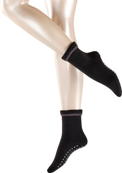 Esprit Cozy Noppen op de zool wol huissokken dames zwart - maat 35-38
