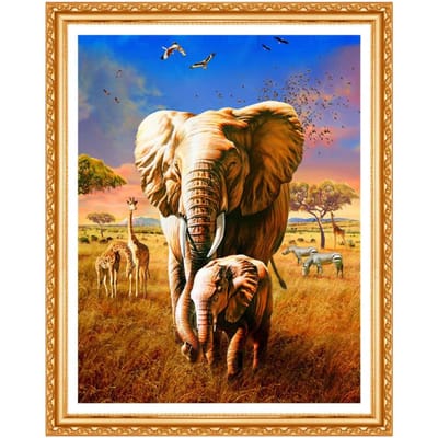Peinture diamant 5D à faire soi-même, broderie complète de diamants ronds, animaux, peinture diamant rond 20X30CM blue