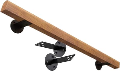 Trapleuning - Wandmontage Leuning - Veilig Traplopen - Stevige Houten Constructie - 210 cm - Houtkleurig