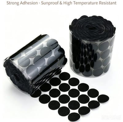 Fyfanie- 45 paren Zelfklevende klittenband rondjes Ø10 mm -luszijde en haakzijde - DIY -knutselen– Klittenband rondjes – diameter: 1cm -Kleur: Zwart
