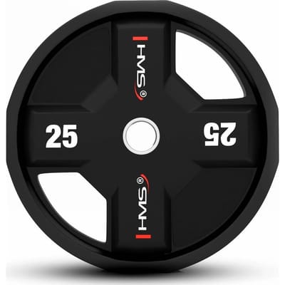 HMS TPC Serie - Olympische Halterschijf - 25kg - Polyurethaan - Ergonomische Handgrepen