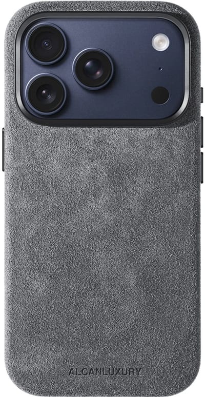 Alcanluxury Alcantara telefoonhoesje geschikt voor Apple iPhone 17 Pro - Nardo Grey