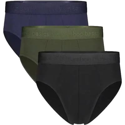 Comfortabel & Zijdezacht Bamboo Basics Slips James (3-pack) - Navy, Army & Zwart Ton Sur Ton - XXL