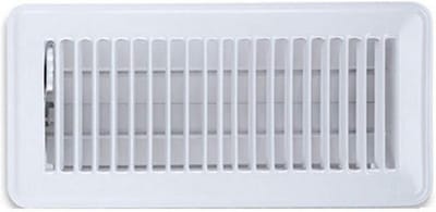 Vloerregister - Vloerrooster Ventilatie - Ventilatie Regelen - Verstelbare Demper - 4 x 10 Inch - Wit