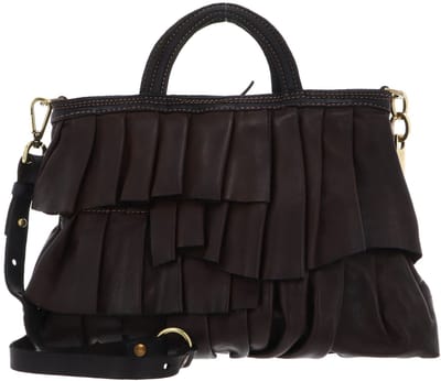 CATERINA LUCCHI Leren handtas schoudertas Sorrento Adele Shopping Bag Moro donkerbruin