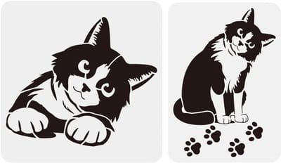 2 Stuks Peeping Cat Tekenmal - Herbruikbare Sjablonen voor Kattenafdrukken, DIY Schilderen op Hout, Muur en Stof