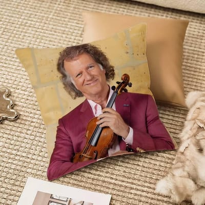 Violinist A-Andre Rieu Kussensloop Anti-Mijt Onzichtbare Rits Bank Bank Short plush 18*18(CM)-1Pcs