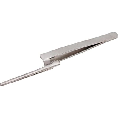 Roestvrij Staal Tandheelkundige Occlusiepapier Tang Gebogen Bijt Articulerende Tang Orthodontische Tang Tandenverzorgingstool Flat gray