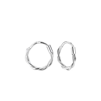 Joy|S - Zilveren oorringen 11 mm - twisted