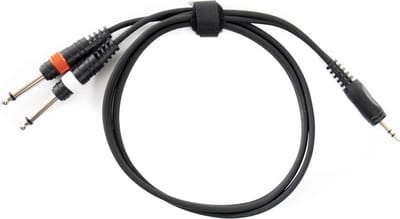 MUSIC STORE soundcard kabel jack 1 m 3,5 sym./ 2x6,3 mono - Insert kabel