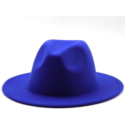 Dernier style britannique hiver Enfant laine uni Classique fedoras casquette Garçon Filles panama jazz hat Large Bord Large Noir Fedoras 52-5 Usage Pratique Child 52-54CM bleu