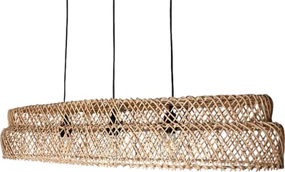 Ovale rotan hanglamp Mano -100x32cm- 4Shine