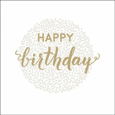 Papieren Servetten - Ambiente - Happy Birthday -  Gold - Papieren lunch servetten