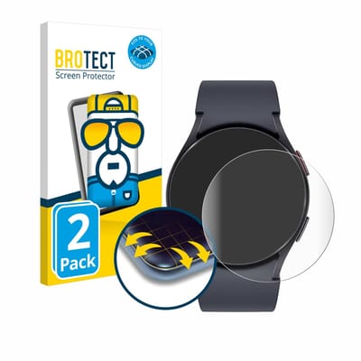 BROTECT - Screenprotector voor Samsung Galaxy Watch 6 (40 mm) - Folie Beschermfolie transparant volledig dekking - 2 Stuks