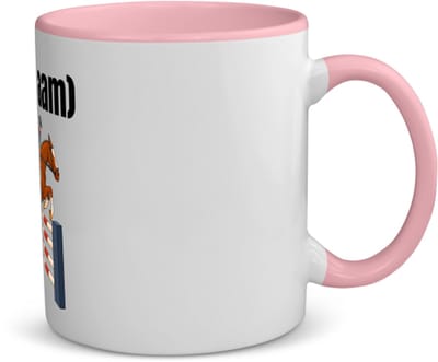 Akyol - paardrijden met eigen naam koffiemok - theemok - roze - Paarden - paarden liefhebbers - iemand die houdt van paarden - verjaardag - cadeau - kado - 350 ML inhoud