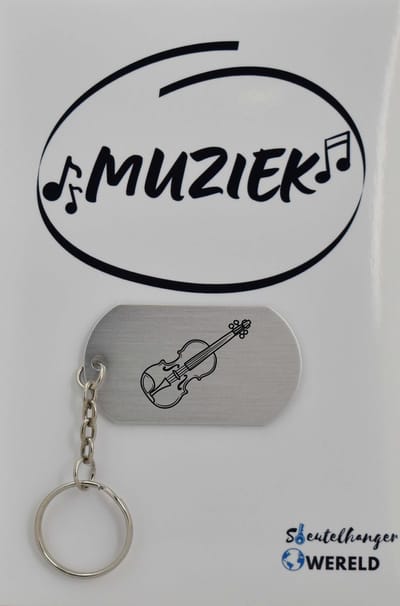 viool Sleutelhanger inclusief kaart - viool cadeau - viool - Leuk kado voor je vriend om te geven - 2.9 x 5.4CM