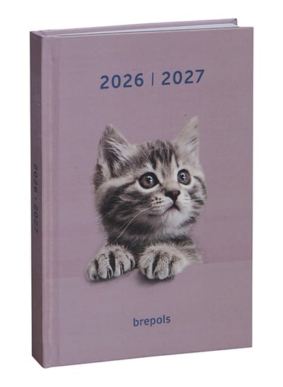 Brepols agenda 2026-2027 - AMICI - Schoolagenda - 1 dag per pagina - Stevige omslag - Dagoverzicht - Poes - 11.5 x 16.9 cm