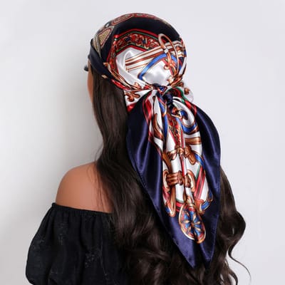 Foulard Carré en Soie de Luxe pour Femmes Foulard Bandana en Satin Foulard d'Été Doux Hijab Foulards de Tête pour Dames gray
