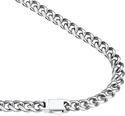 Cuban Miami Herenketting van RVS in Zilver, Goud en Zwart - Hip Hop Punk Stijl, 6/9 mm Breedte, 46-76 cm Lengte, Perfect als Cadeau in Luxe Doos