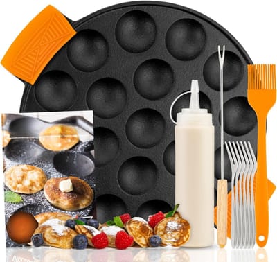 AHD® Poffertjespan Electrisch - Tosti Apparaat - Poffertjespan - Zwart - 25cm x 24cm x 5cm