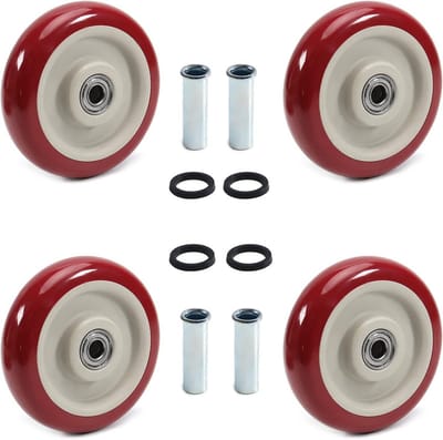 4 Stuks 5 Inch PU Caster Wielen voor Platform Trucks en Meubels - Belastbaarheid tot 350 lbs