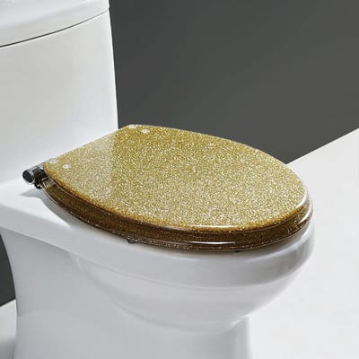Toiletbril Hars - Sparkle Deksel - Badkamer Decoratie - Zacht Sluitend - 40-47 cm - Goud