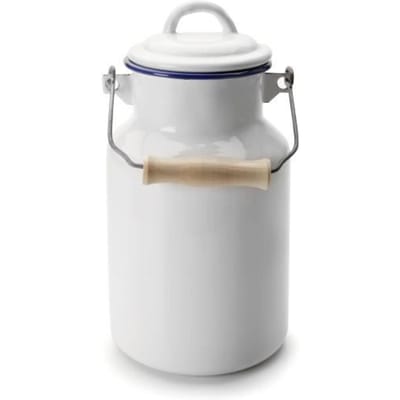MELKBUS EMAILLE WIT EN BLAUW 2 L