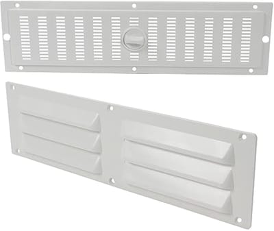 Ventilatie rooster - Schuifrooster camper - Ventilatie camper - Met insectenhor - 70 x 250 mm - Wit