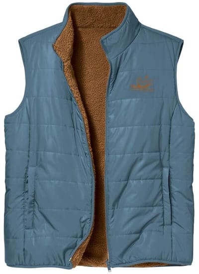 ATLAS FOR MEN - Omkeerbare bodywarmer van twee materialen - Heren - Verkrijgbaar in grote maten - XL