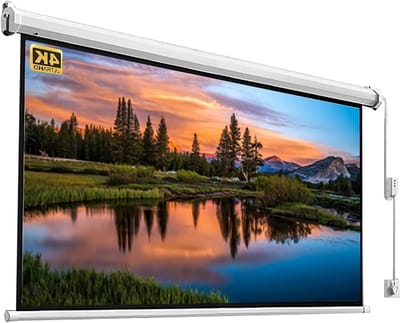 Gemotoriseerd Projectiescherm - Oprolbaar Scherm - Thuisbioscoop Creëren - 4-Laags Mat Scherm - 60 inch - Wit