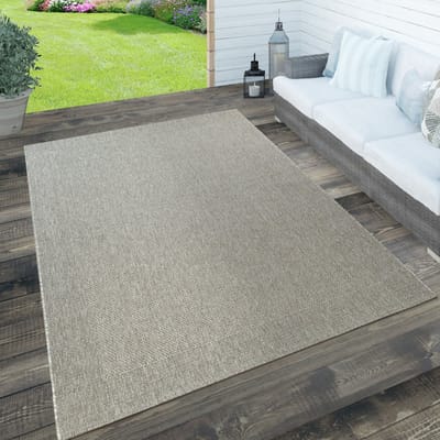 Paco Home Binnen- en buitenvloerkleed, terras en balkon, weerbestendig effen met structuur 120x170 cm
