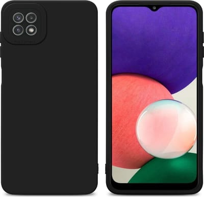 Cadorabo Hoesje geschikt voor Samsung Galaxy A22 5G in FLUID ZWART - Beschermhoes gemaakt van flexibel TPU silicone Cover Fluid Case