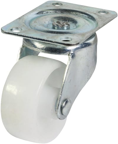 Domino® Zwenkwielen 50 mm Wit - Maximale Belasting 50kg - Draaiende plaat - Zonder Rem - Polyamide Wiele - Reservewielen Meubelroller Meubelwielen Wieltjes Zwaarlastwiele Trolleywielen
